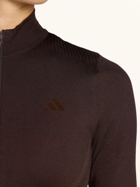 Adidas Tréninková Bunda We Knit tmavě hnědá