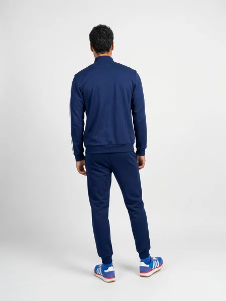 Trening Adidas cu dungi din material terry alb