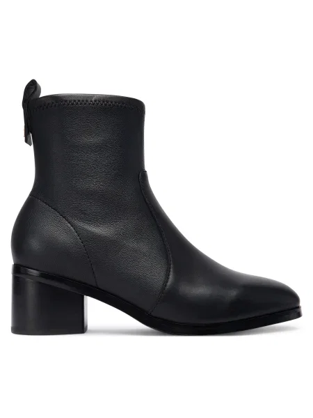 Botine Tommy Hilfiger Th Stretch Leather Bootie negru