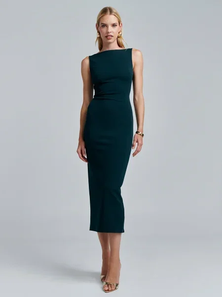 BWLDR Rochie de cocktail Shian pin verde