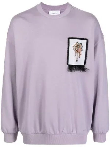 Hanorac crewneck Ports V cu imagine cu decolteu rotund violet