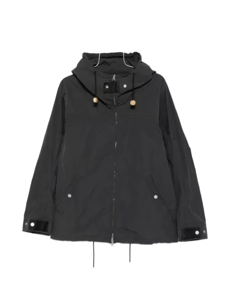 Kurtka Stone Island z kapturem z kamieniami ze sznurkiem szara