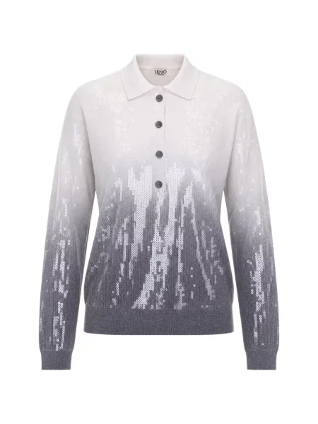 Tricou polo Liu Jo cu paiete alb