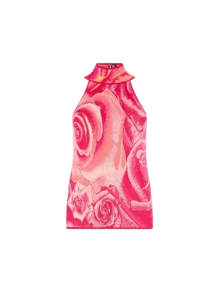 Top Roberto Cavalli z nadrukiem różowy