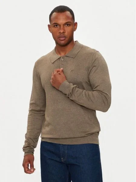 Пуловер Lindbergh мъжки от лека материя бежово