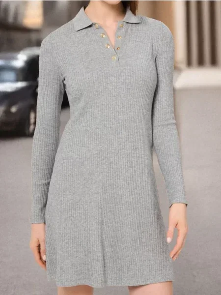 Міні-сукня з металізованою ниткою сірий