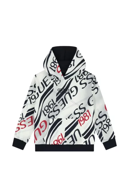 Bluza z kapturem dziecięca Guess biała