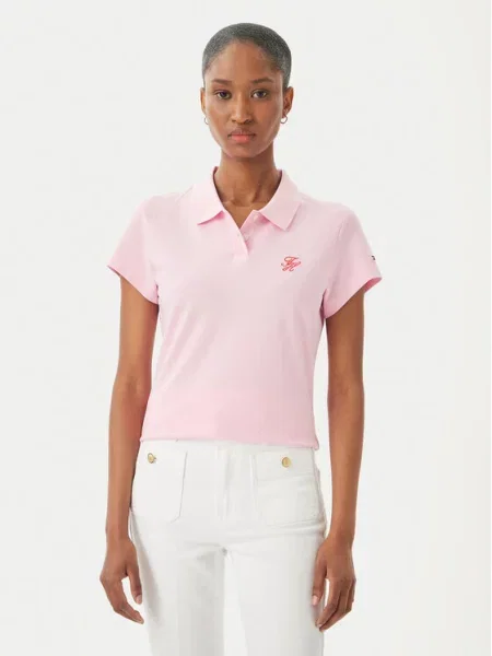 Tommy Hilfiger Tricou polo Logo deschis roz