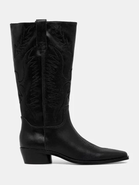 Kožené kovbojské topánky Steve Madden Trevi čierna