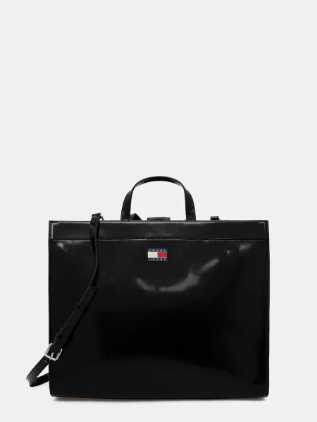 Geantă shopper Tommy Jeans negru