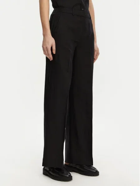 Calvin Klein Palazzo kelnės Wide Leg juoda