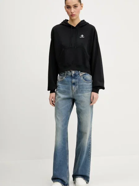 Converse bluza z kapturem gładka czarny