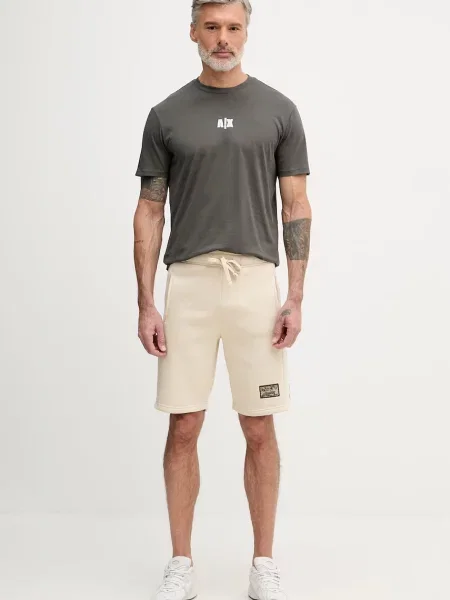 Alpha Industries trenirka kratke hlače z bombažem Camo Jogger Shorts bež