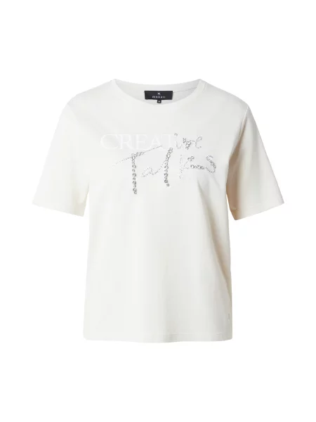 Monari Tricou gri deschis alb