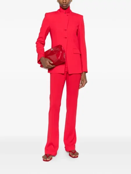 Pantaloni Patrizia Pepe din crep roșu
