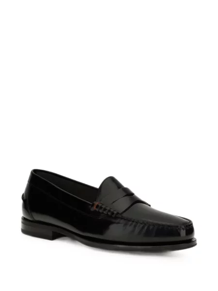 Pantofi loafer Santoni din piele negru