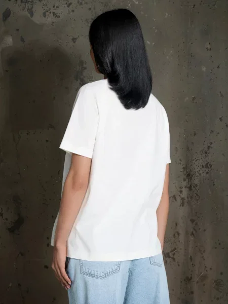 Різдвяна футболка з котом кремовий