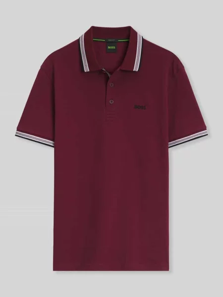 Krój regular fit kołnierzyk polo z czystej bawełny model PADDY' Boss Green