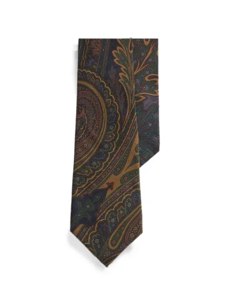 Cravată Ralph Lauren Purple Label de mătase cu model paisley verde