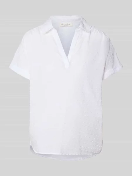 Bluzka Regular Fit w całościowym wzorze z dekoltem w serek Christian Berg Woman biała