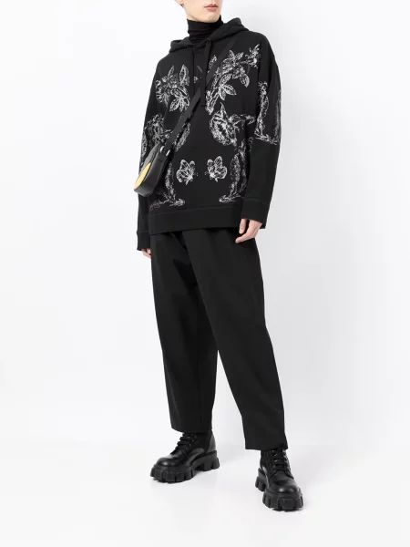 Φλοράλ hoodie Valentino Garavani με σχέδιο μαύρο