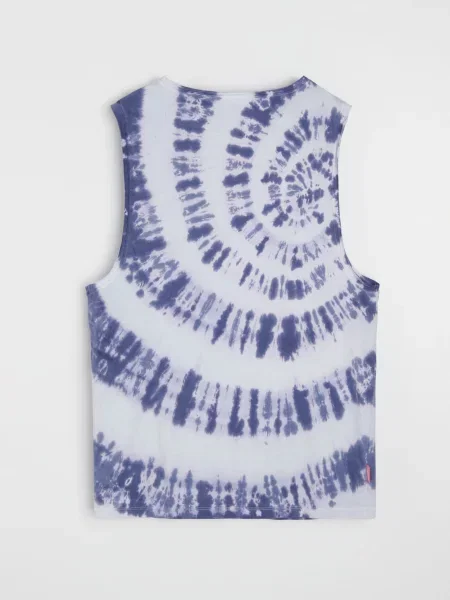 Галстук Sinsay без рукавов с принтом с эффектом тай-дай голубой