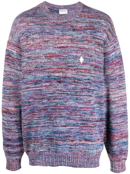 Pulover Marcelo Burlon County Of Milan cu decolteu rotund cu autograf violet