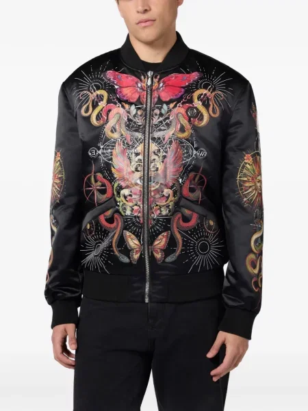 Яке тип бомбър Philipp Plein с принт черно