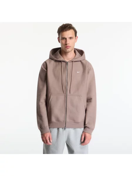 Hanorac cu glugă Nike din fleece alb