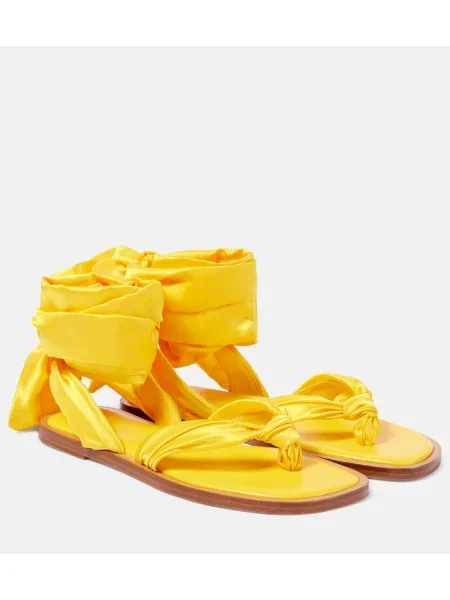 Chiloți tanga Christian Louboutin din satin galben