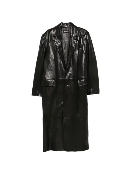 Palton Ann Demeulemeester din piele negru