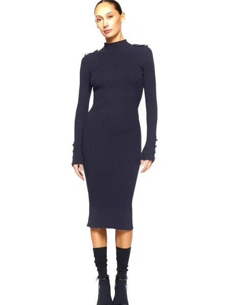 Pulover Dondup cu guler înalt albastru