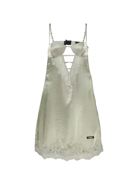 Rochie mini Bonbom din dantelă verde