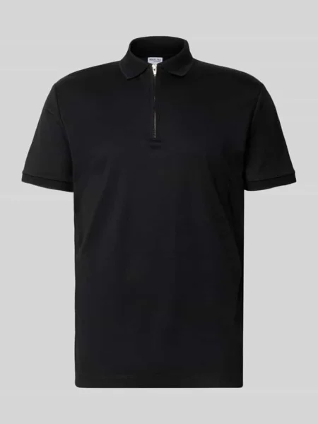 Koszulka polo o kroju regular fit z mieszanki bawełny model ‘FAVE’ Selected Homme czarna