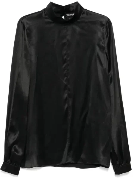 Cămașă Tom Ford de mătase negru