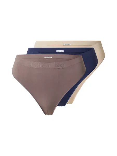 Calvin Klein Underwear Tanga gaćice mornarsko plava / čokolada / taupe siva bež