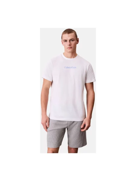 Koszulka Calvin Klein z okrągłym dekoltem biała