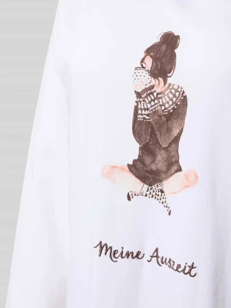 Koszula nocna o kroju oversized z czystej bawełny model Meine Auszeit' Louis & Louisa biała