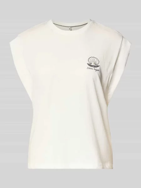 T-shirt o kroju regular fit z czystej bawełny model SHELINA' Only biała