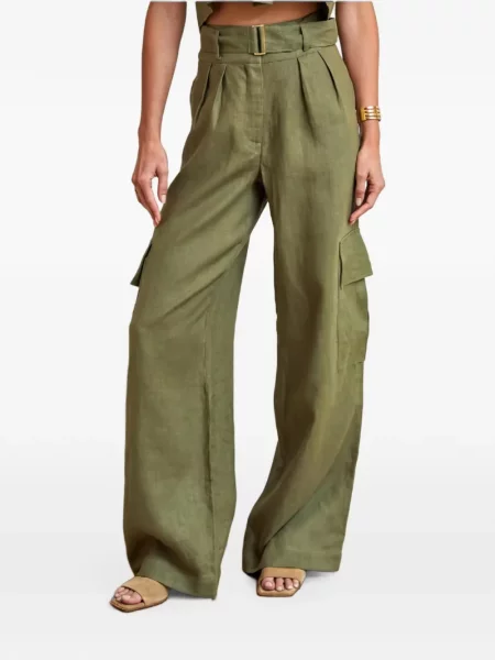 Cu centură pantaloni cargo Hevron verde