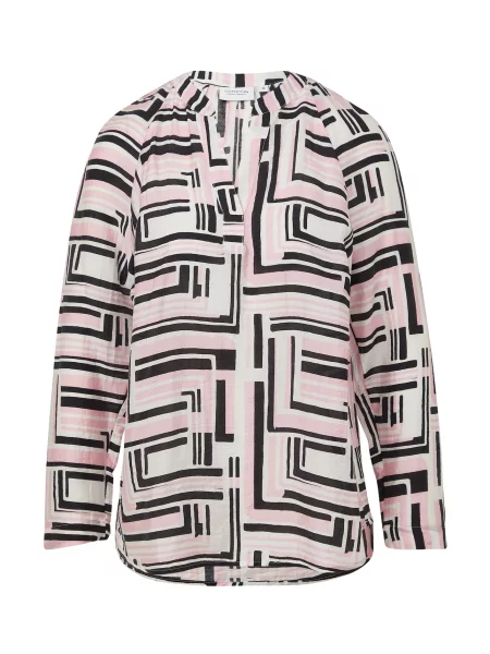 COMMA Bluza roza / črna bela
