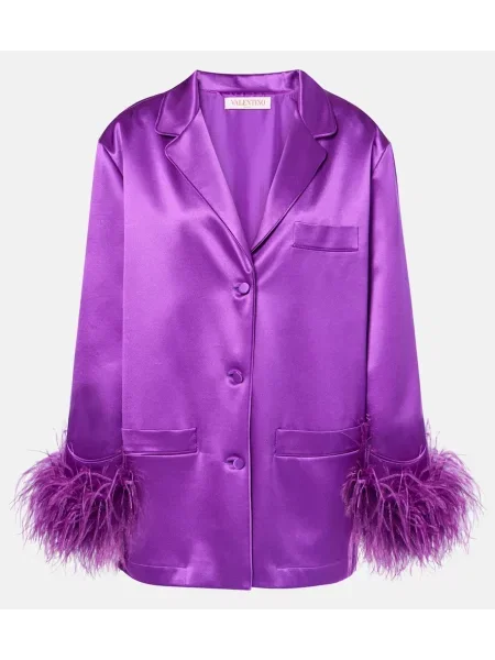 Satynowy top Valentino fioletowy