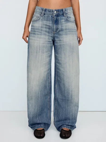 Bershka Džínsy denim modrá
