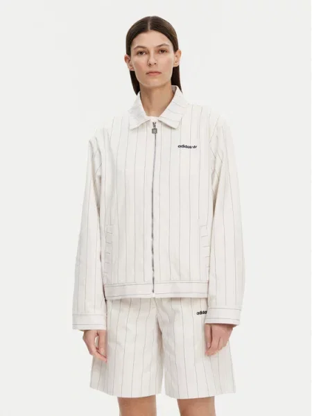 Adidas Bunda pro přechodné období Pinstripe Harrington bílá