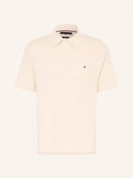 Tommy Hilfiger Dzianinowa Koszulka Polo Classic Fit beige beżowe