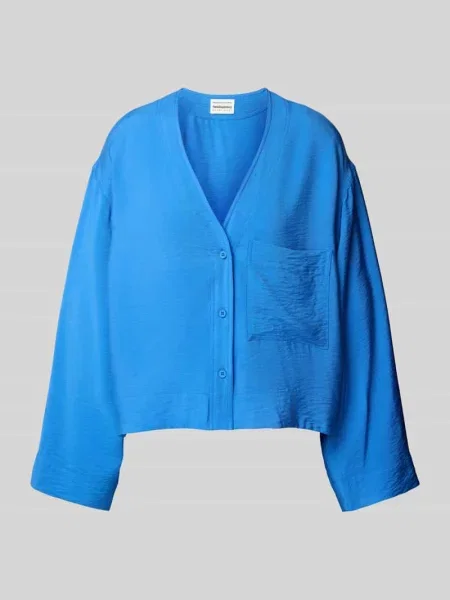 Bluzka o kroju relaxed fit z efektem marszczenia Influencer's Choice By P&c* niebieska