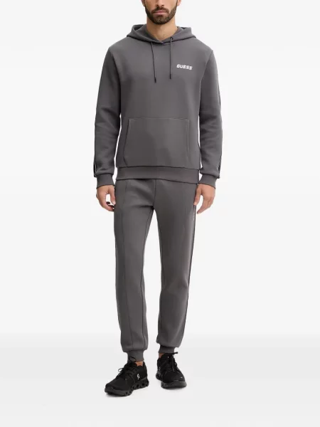 Hoodie Guess με σχέδιο με κορδόνι γκρι
