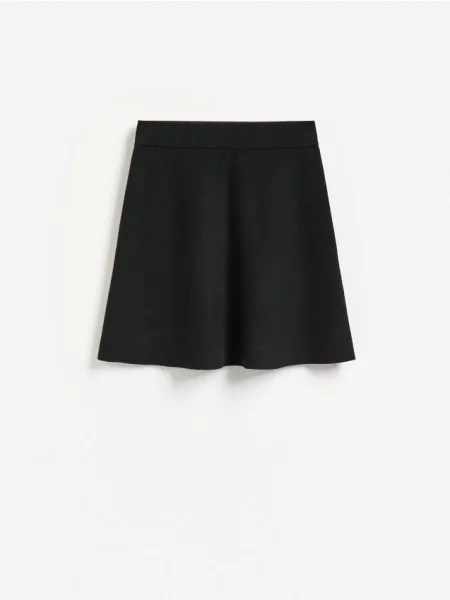 Reserved Fustă mini cu adaos de lână negru