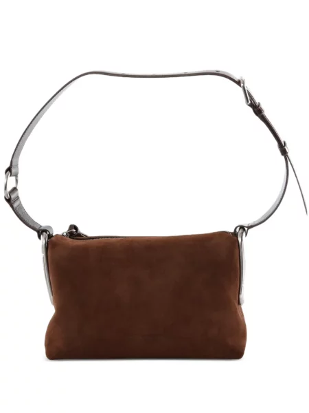 Geantă Marc Jacobs din piele de căprioară maro