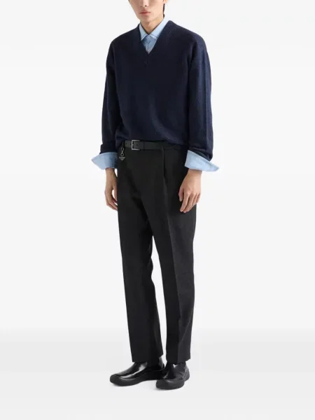 Pantaloni Prada de lână gri